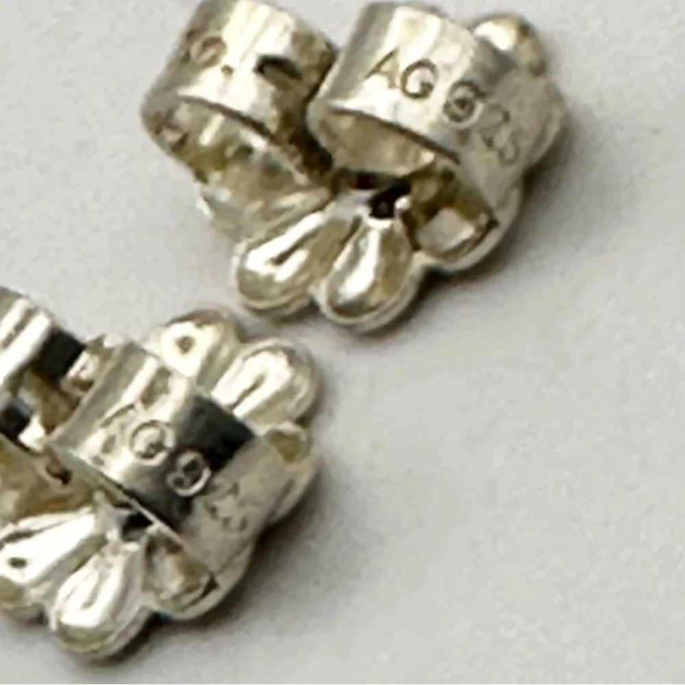 Tiffany & Co Sterling Silver & 14kt Twisted Shell  Stud Earrings - Picture 6 of 6